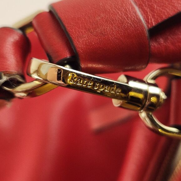 Kate Spade Jackson Street Mylie Red Pebble Leather Hobo Shoulder Bag Crossbody - Picture 5 of 11
